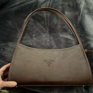 Prada Dark Brown Leather Shoulder Bag